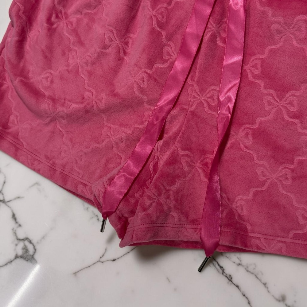 Holiday Time Pink Plush Bow Embossed Lounge Sleep Shorts Women's M (8-10) - Picture 4 of 5
